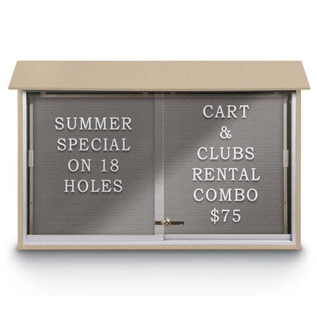 United Visual Products Outdoor Enclosed Combo Board, 72"x36", Bronze Frame/Wht Porc & Burgundy UVCB7236ODBZ-WHTPORC-DBURGU